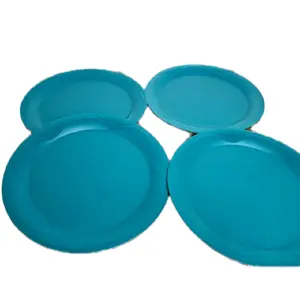 Aqua Floresta Dinner Plates  Color 11 In - Set of 4 Diameter 11 Inches, Dishwasher Safe, BPA Free, Lightly Textured Base
