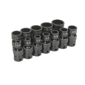 212 MAIN Grey Pneumatic 1612U High Torque Steel 0.38 in. Drive Socket Set - 12-Piece, 12-Point, Standard Fractional Universal, Torque Transfer for Cycling & Outdoor Recreation, Drive Sockets, Impact Socket Set