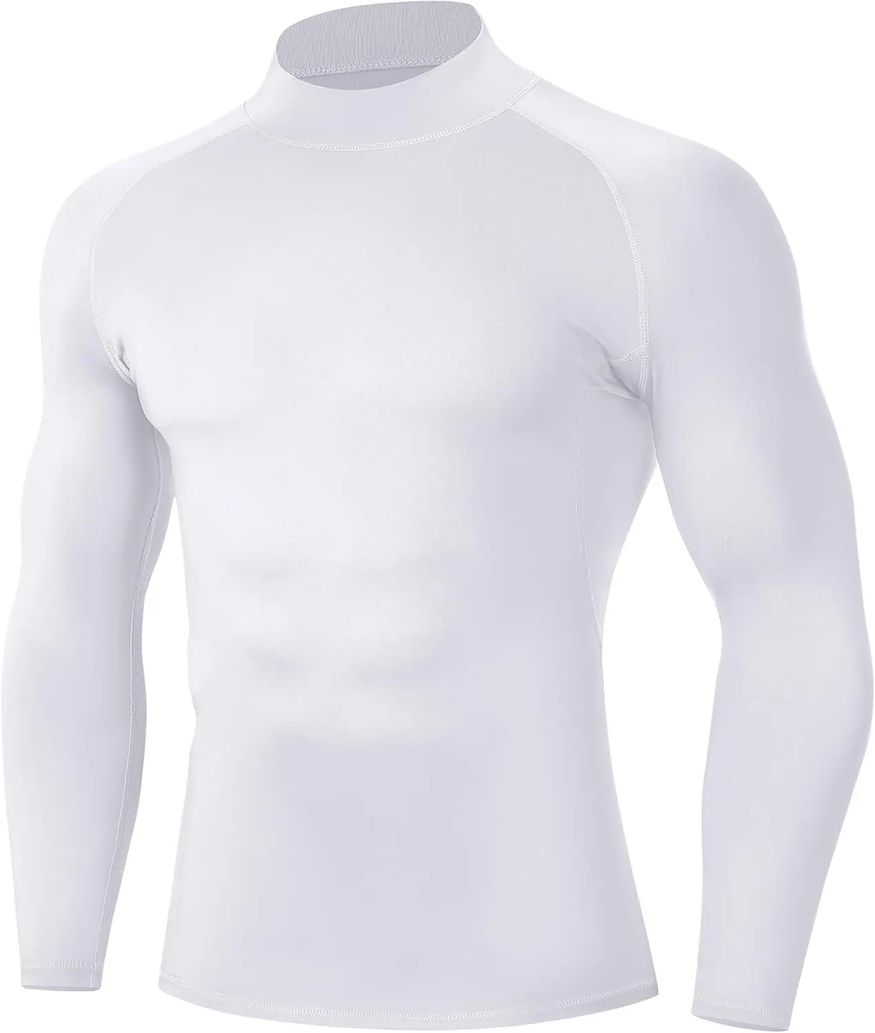 Men's Compression Shirts Long Sleeve Mock Turtleneck Undershirts Quick Dry Athletic Workout Running Base Layer(Gift)