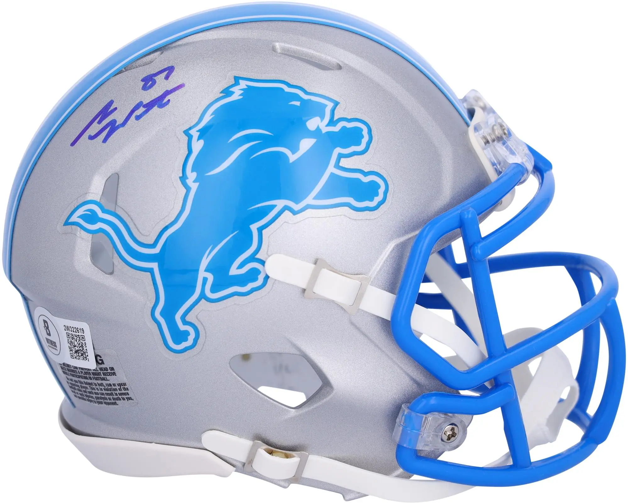 Sam LaPorta Detroit Lions Autographed 2024 Riddell Speed Mini Helmet - Fanatics Authentic Certified