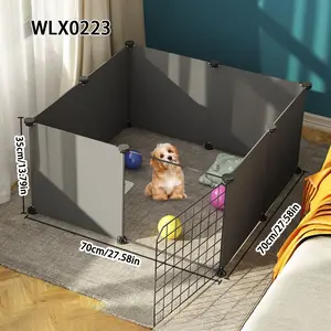 Small Dog Fence Indoor Home Pet Barrier, One Room One Bath Puppy Kennel with Toilet Area, Anti-Escape Dog Cage, Durable Puppy Playpen