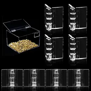20 Pcs Plastic Hinges Clear, Tranparent Acrylic Hinges Mini Hardware for Box Handicrafts (1.34 X 0.98 Inch) Rierdge