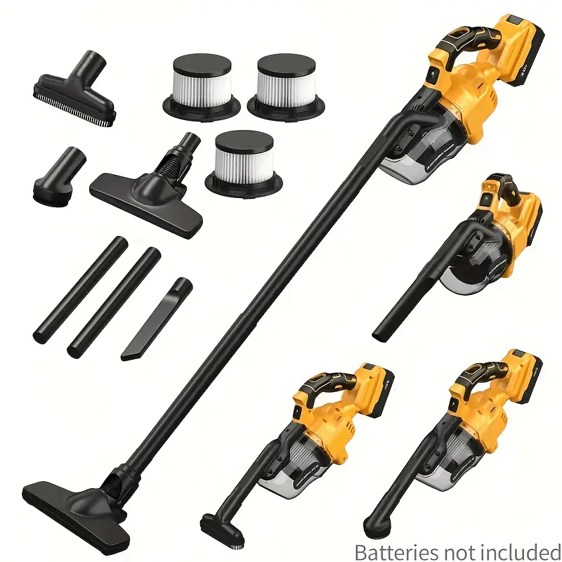 Cordless Vacuum for Dewalt Battery, 5 in 1 Handheld Electric Vacuum Cleaner with 300W Powerful Motor, 46 CFM Portable Hand Vacuum with 3pack Filtration HEPA for Floor, Carpet, Car