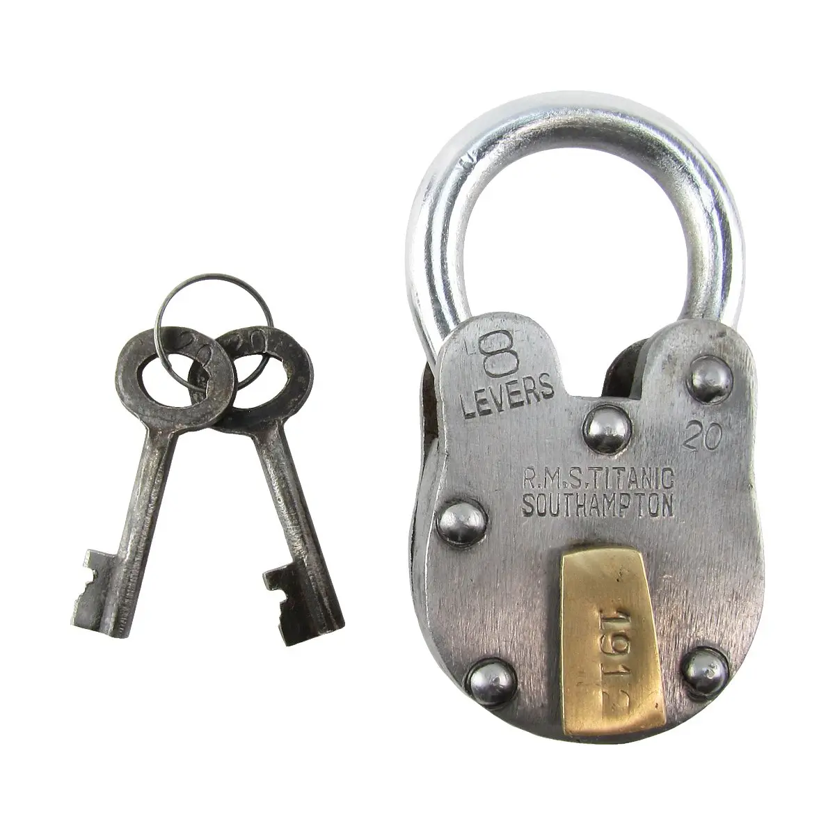 Brand New Vintage Style Large Metal 1912 RMS Titanic Model Padlock, Home Decor Lock, Almost 1 lb, 1" Deep