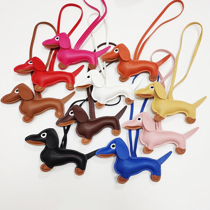 Classic Cute Puppy Dog Bag Pendant Key Chain Fashion PU Leather ...