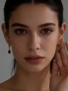 Women's Zinc Alloy Geometric Drop Earrings, Handmade Link Design Waterdrop Shape Anti-Scratch Dangle Ear Jewelry for All Seasons