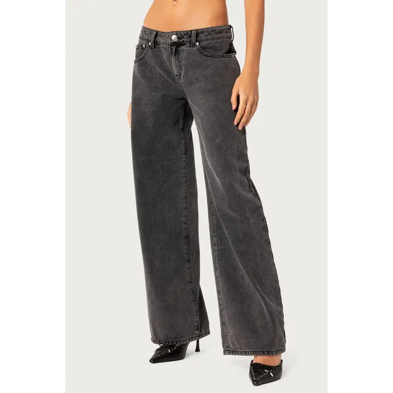 Raelynn Washed Low Rise Baggy Jeans