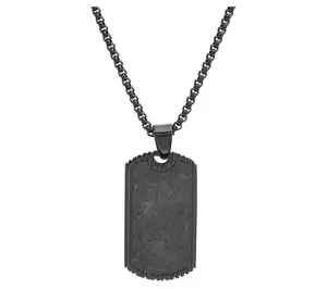 Steel By Design Men's Black Dog Tag Pendant w/Chain Steel By Design Men's Black Dog Tag Pendant w/Chain