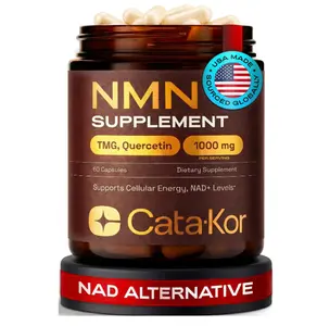 Cata-Kor NMN Supplement – 4-in-1 NAD Supplement with Quercetin | TMG | Resveratrol – NMNH Alternative – Supports Cellular Energy & NAD+ Level – 60 Capsules – Third-Party Tested (1 Pack)