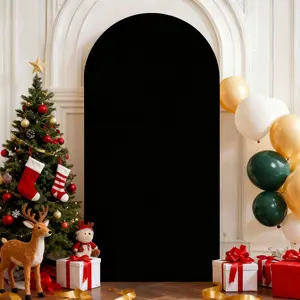 Elastic U-Shaped Backdrop Curtain for Party Decoration, Round Arch Cover Half Circle Outdoor Background Wall, Wedding Arch Backdrop, No Arch Included