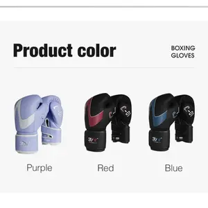 BN Wholesale Professional Boxing Gloves Purple 8oz 10oz 12oz Boxing Gym Training Sanda Fighting Gloves MMA Leather Gloves
