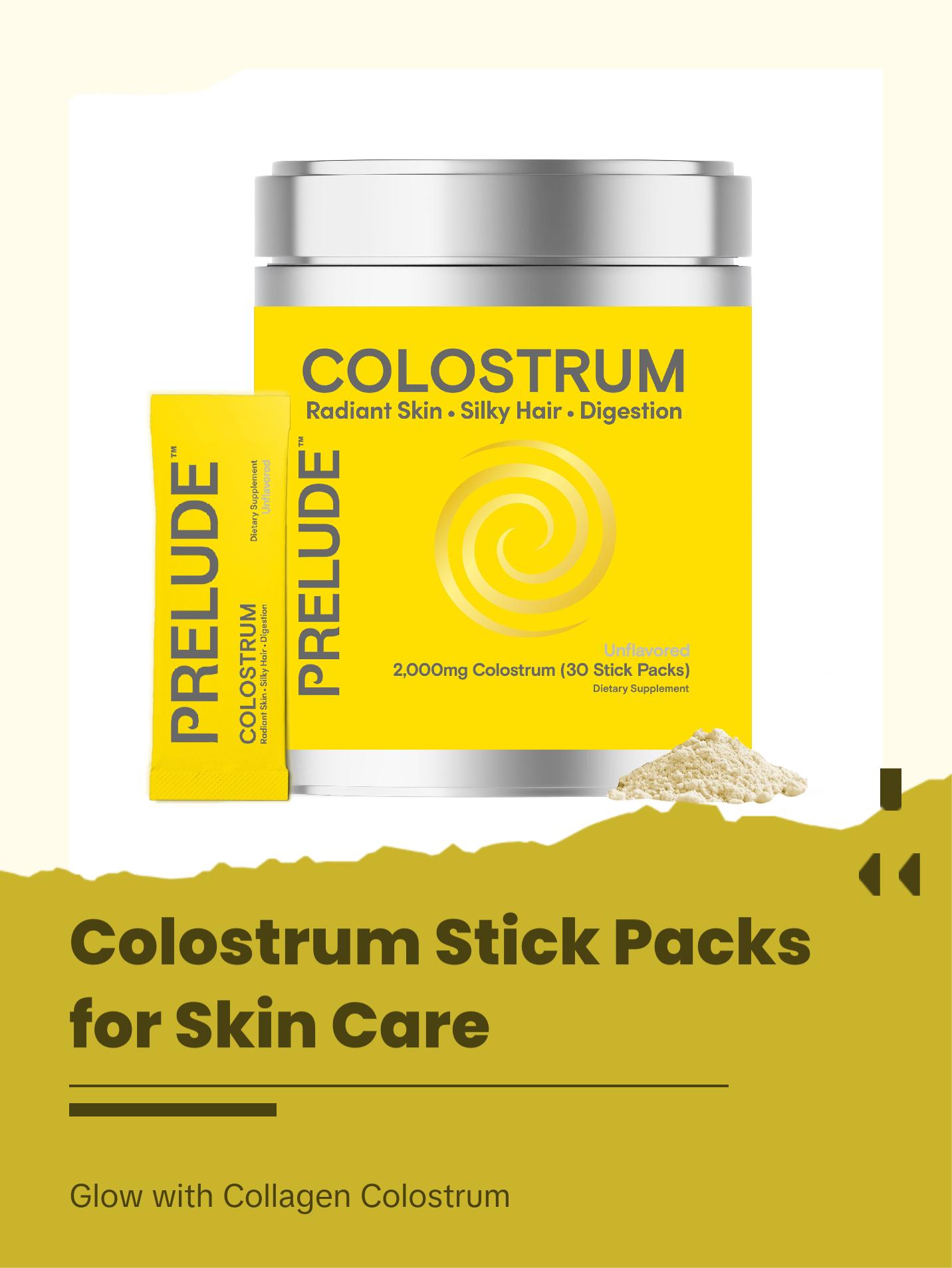 Colostrum Stick Packs - Natural Healthcare Product for Beauty and Optimum Skin Care Radiant Restore