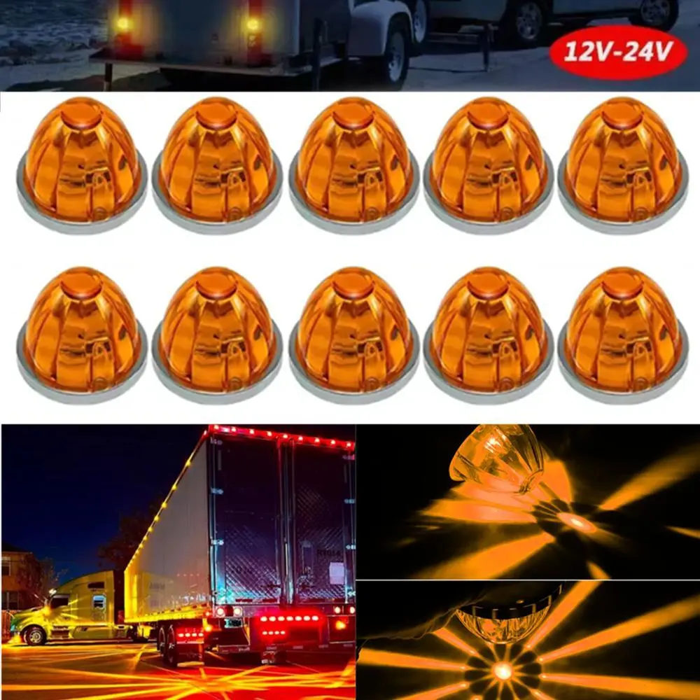 10PCS Truck Side Light Bulb LED Watermelon Side Marker Light for Car  Van Lorry Turn Signal Lamp Caravan Marker Truck Accessorie