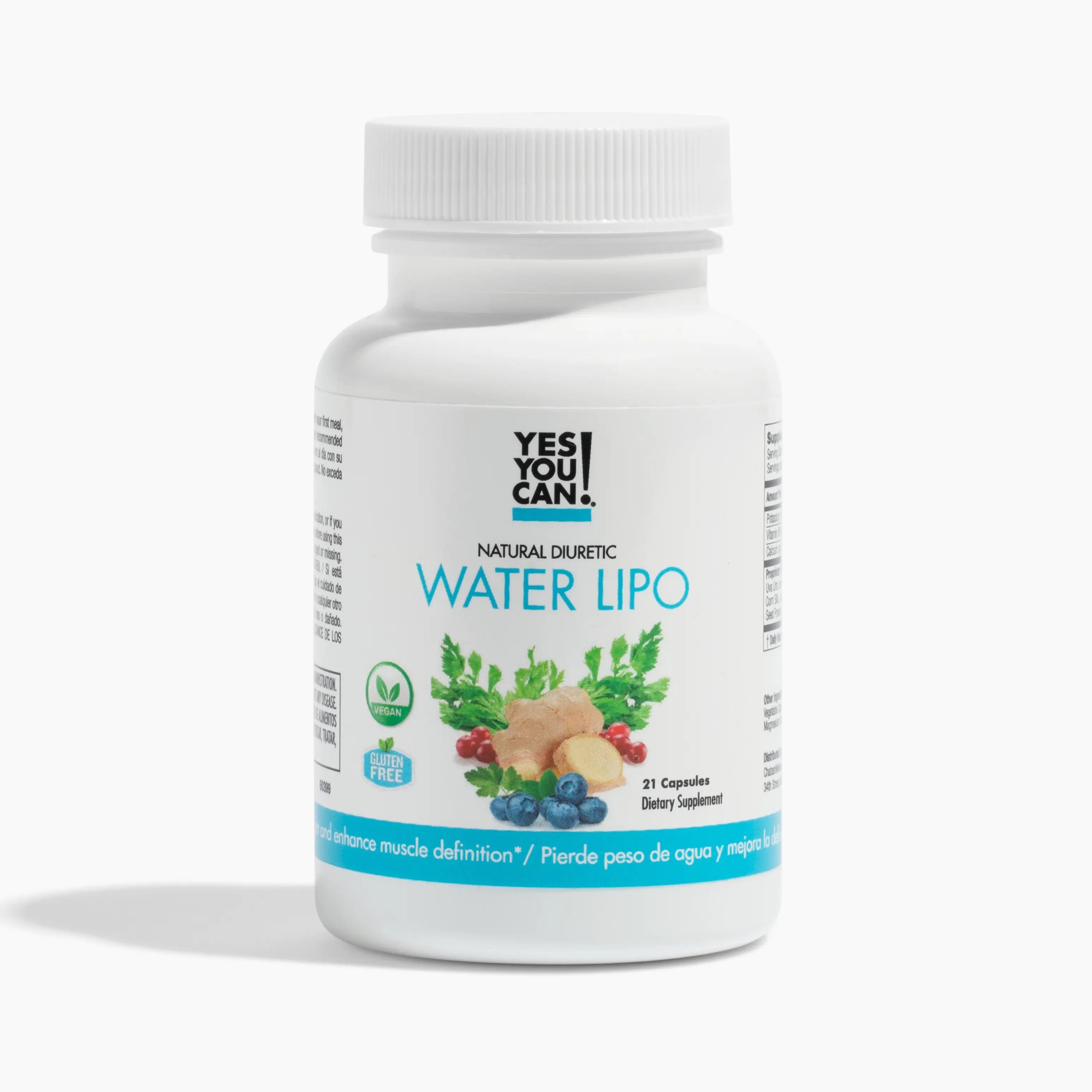 Water Lipo Natural Diuretic Supplement with Uva Ursi, Ginger, Juniper Berries, Celery, Parsley, Potassium, Calcium, and Vitamin B6 for Bloat Relief an