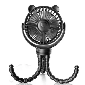 FrSara Stroller Fan, Trolley Fan, Octopus fan, Rechargeable Portable Fan, travel fan, 360°Rotatable, 3-Speed, Flexible Tripod for Treadmill, Golf Cart, Bike, car, Ideal for Beach, Camping, Outdoor