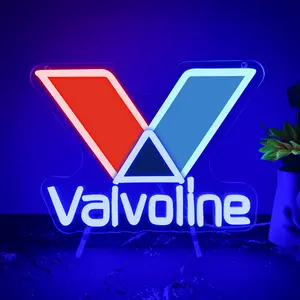 Valvoline Sign In Collectible Gas & Oil Advertising Signs Led Signs for Bar Man Cave Wall Decor,Bright Light of Store Display,Easy Hanging