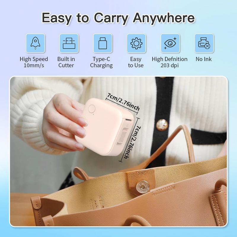 Portable Bluetooth Handheld Label Maker Machine with Inkless Thermal Printing Mini for Home, School, Small Business, Office Organization (White)