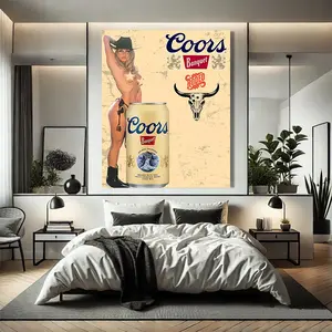 Vintage Beer Poster, Retro Coors Banquet Wall Art, Classic 80s Bar Decor Print, Americana Man Cave Aesthetic