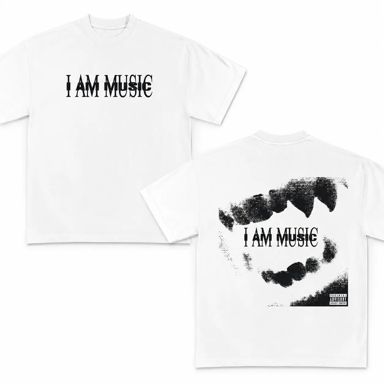 Men's Oversized Baggy Music Graphic T-Shirt - Black, Breathable Cotton Fabric, Hip Hop Rap Punk Aesthetic, Vintage Distressed Mouth Print, Unisex Short-Sleeve Menswear Outfits for Music Lovers, Cargo-Inspired