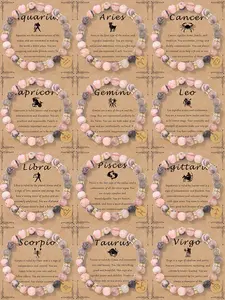 12 Constellation Beaded Crystal, Handmade Luxury Vintage Style, Perfect Gift for Friends, Birthday Present, All Seasons Wear, Crystal Bracelets, Dainty Crystal Bracelet