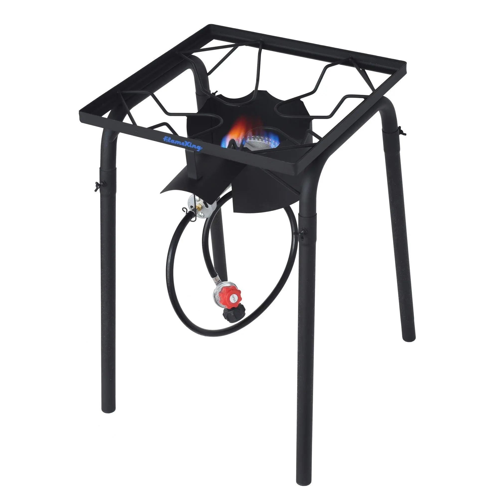 Flame King Heavy Duty 100,000 BTU Propane Gas Single Burner Bayou Cooker Outdoor Stove for Home Brewing, Turkey Fry, Maple Syrup Prep, Cajun Cooking