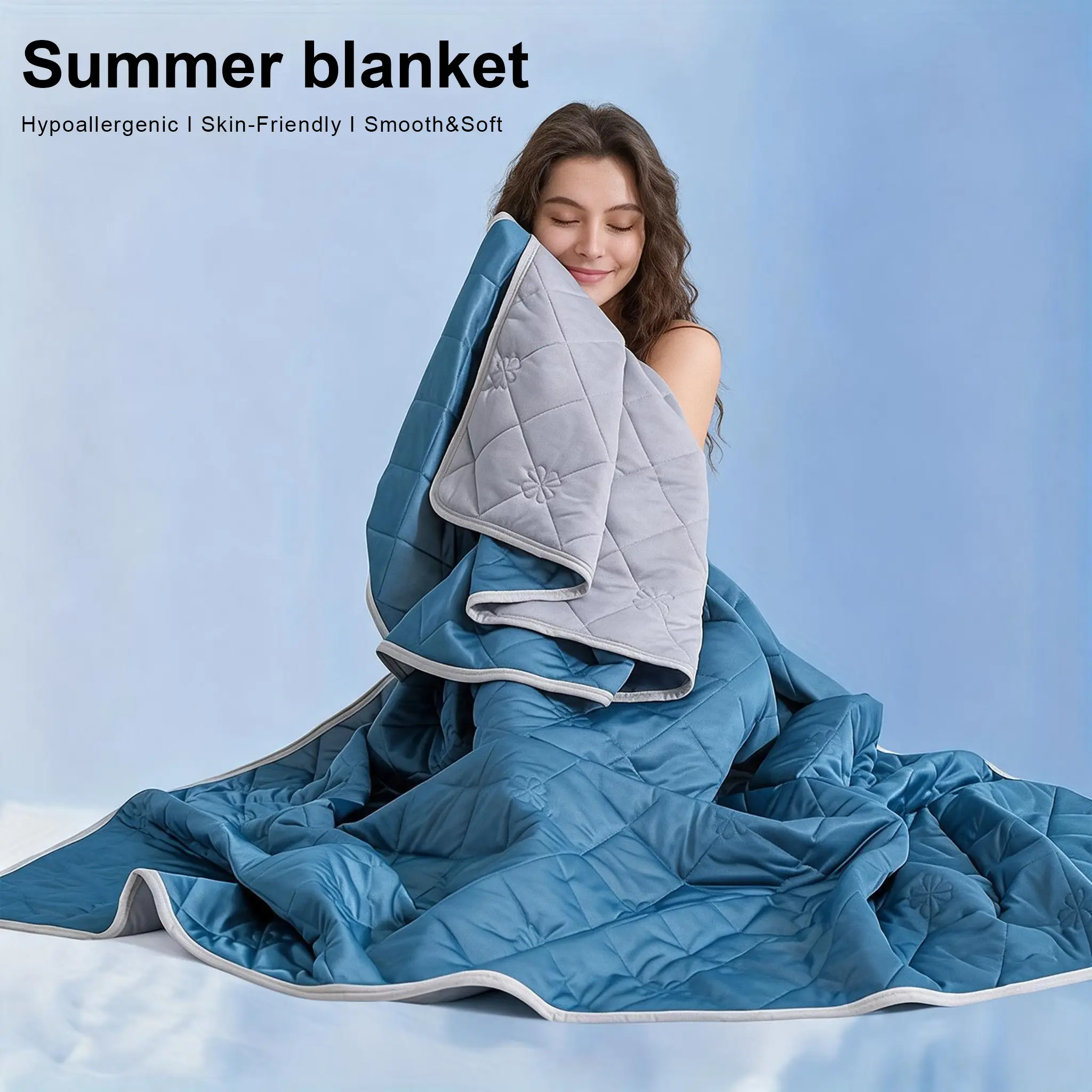 【FallPickDeals】ROSEKIND Summer Air-Conditioning Blanket - Lightweight, Soft Elastic, Breathable, Flat Weave, Fresh Post-Wash, Machine Wash Easy, Multi-Size, 200x230cm Option, Shake-Fluff Ready, Travel-Light Throw for Bedroom Cold Prevention