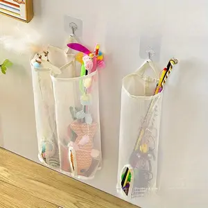 Wall-Mounted Cat Toy Storage Bag, Durable Fabric Pet Supplies Organizer, Easy Access Bottom Opening Design for Cats & Puppies