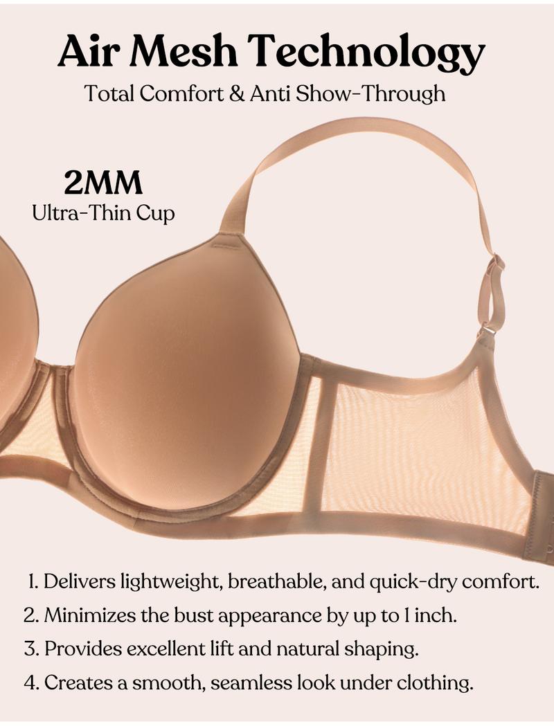 HSIA AirMesh honeycomb-cup Plus Size Full Coverage Mesh Lightly Padded Lined Adjustable Straps Underwire T-Shirt Bra TikTokShopBlackFriday