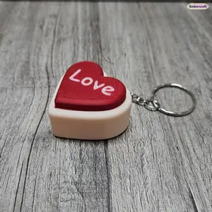 Heart Shape Fidget Toy Keychain Clicker Fidget Toy Stress Relief Anxiety Relief Sensory Toy Cute Portable Keychain for Kids Adults