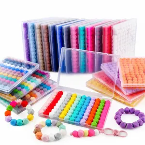Hexagon Silicone Beads Kit, 96pcs/box Colorful Beads, DIY Beading Supplies for Bracelet Necklace Earrings, DIY Jewelry Making Accessories