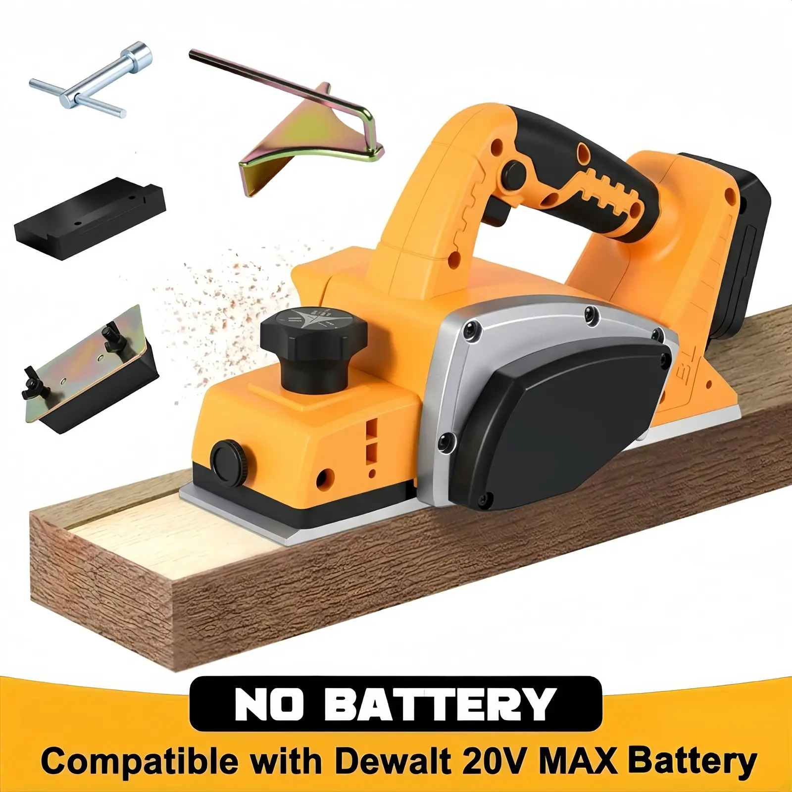 3-1/4" Cordless Planer Compatible with DeWalt 20V MAX Battery – Brushless, 5/64" Cut Depth 15000RPM Power Wood Planer for Woodworking Carpentry and Home DIY Edge (Tool Only)