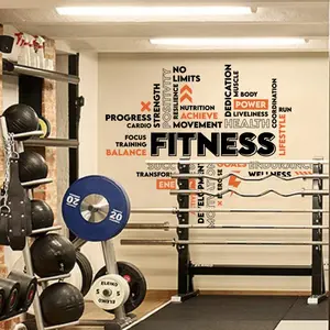 Motivational Gym Wall Sticker, Crossfit Strength Training Quotes, Universal Flat Sticker for Home Decor, Wardrobe Setting Pro