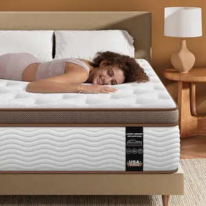 BedStory 12 - 14'' Medium Firm Hybrid Mattress - Full Queen King Bed - Gel Memory Foam & Pocket Springs for Quiet Sleep, Ergonomic