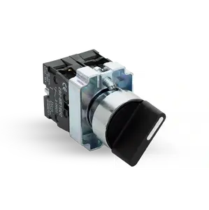 Shopcorp 2 Position Maintained Selector Rotary Switch - Waterproof, 22mm, 220VAC and 10A Electrical Switch NO/NC