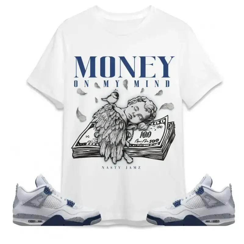 #   good graphic tees #   whitetrewhite teeBlack Money On My Mind Angel Unisex Graphic Tee - BlackWhite - Menswear, Top