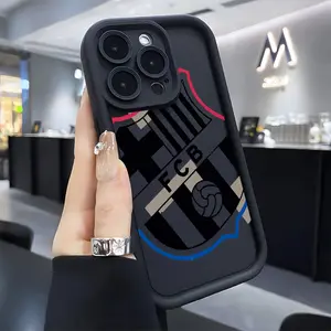 Football B-Barca Phone Case Casing Suitable for iPhone 17 16e 16 15 14 13 12 11 Mini Pro Max Air X XR XSMAX 8 7 Plus Anti Fall Protective Soft TPU Back Cover