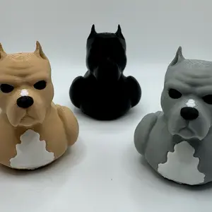 Pitbull Dog Duck for Jeeps, Cruises, Figure Decor Ornaments Black