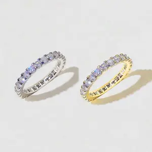 Springtok Y2K zircon full circle star ring men and women couple golden/silver jewelry anniversary birthday holiday gift