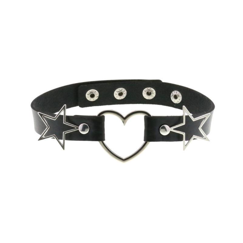 Punk rock style jewelry, cute star collar, adjustable length and size love necklace, four colors, pink/blue/black/white, recommended as a gift for your girlfriend, daily matching