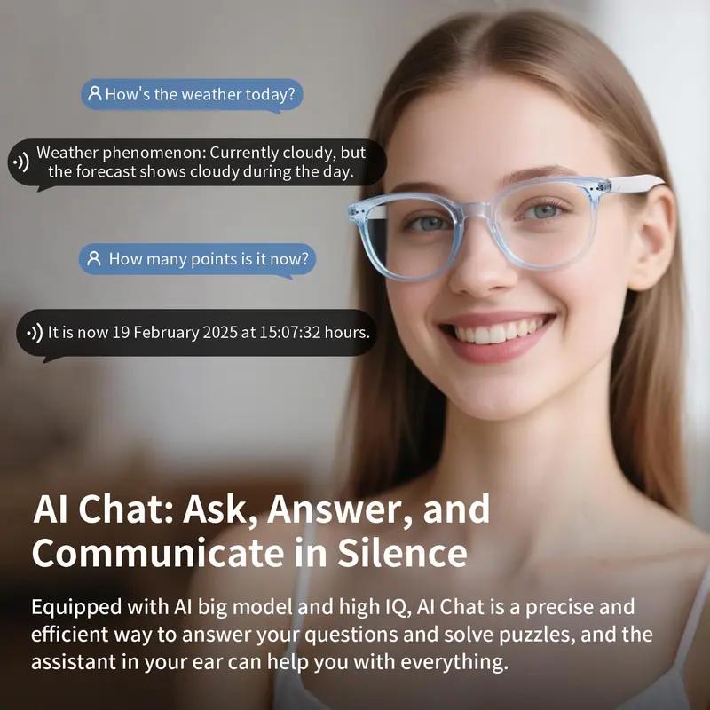 AI Interpretation Smart Glasses with Bluetooth Audio HD Voice Calls HIFI Music Auto-Tinting Polarized Lenses Built-in Speakers Mic Blue Light Blocking Wearable Wireless AI Translation Smart Assistant