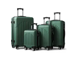 4-Piece ABS Hardside Luggage Set with Spinner Wheels,16in 20in 24in 28in,Retro Green
