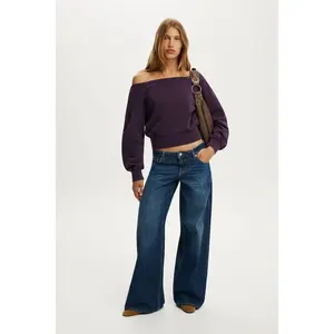 Cotton On Off Shoulder Sweatshirt, Casual Chic Everyday Fit
