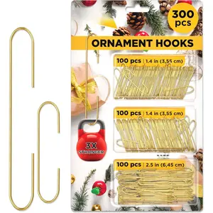 Pack Christmas Ornament Hooks - Ornament Hanger for Christmas - Essential Hooks for Ornament Hangers (300 pcs )