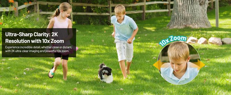 Litymol Magnetic Wireless Window Security Camera with 2K Resolution, AI Motion Detection, Color Night Vision, 2-Way Audio and Cloud Storage