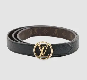 Pre-owned Louis Vuitton LV Sunset Initiales Reversible Belt Monogram Canvas and Leather Wide