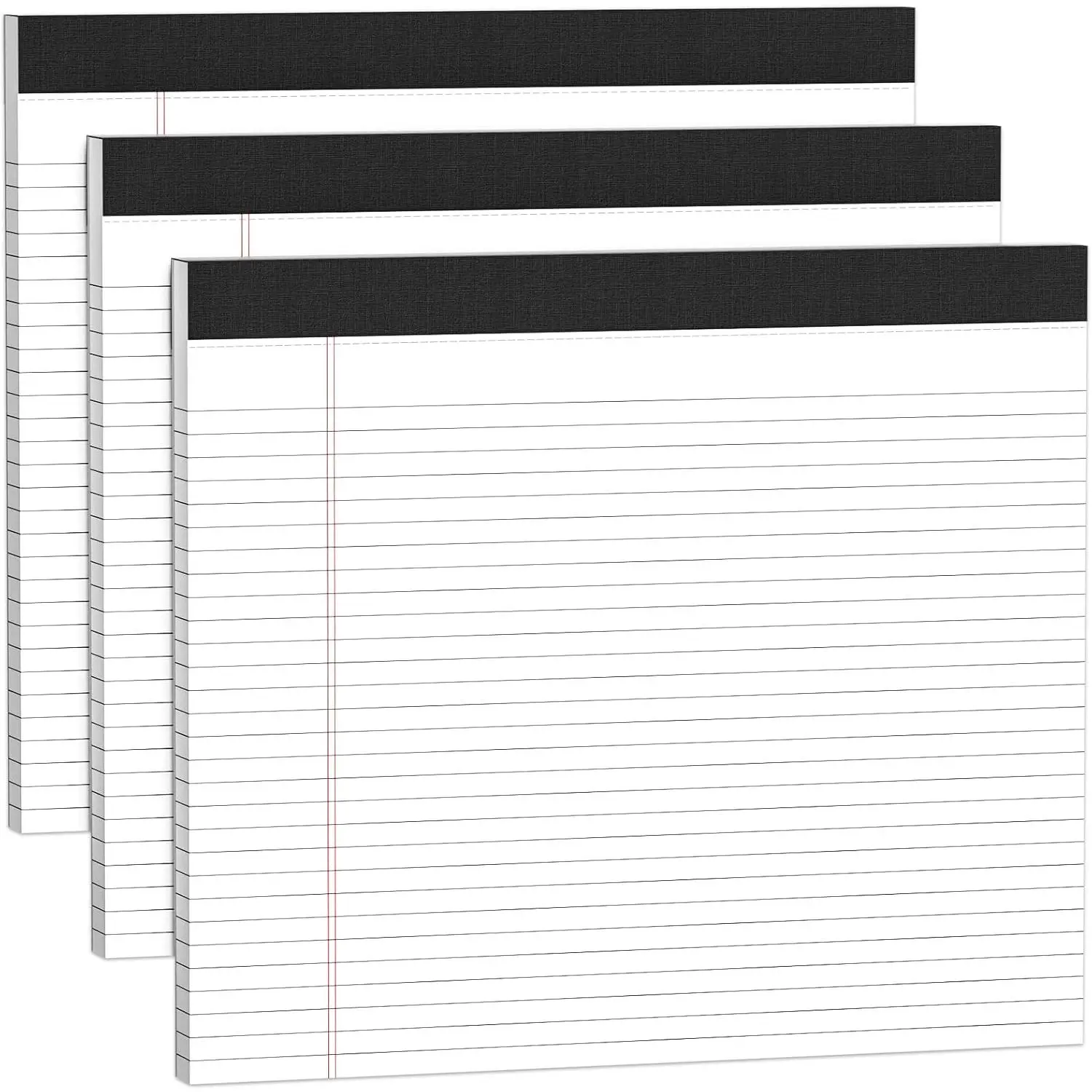 3 Pack Legal Pads 11 x 9.5 College Ruled White Paper Note Pad Narrow Ruled 30 Sheets Notepads Perforated Writing Pad Clear Print Horizontal Pads of Paper