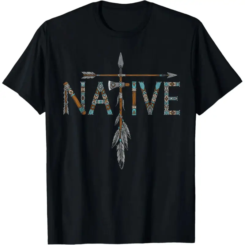 Men's Native Indian American Day Pride Indigenous Graphic T-Shirt - Natural Soft Cotton Fabric, Short-Sleeve, Round Neck, Regular Fit, Casual Streetwear Menswear Top,summervibes
