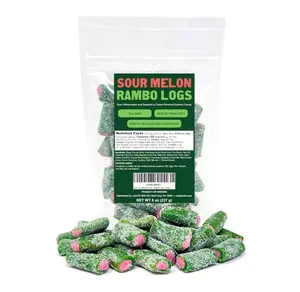 Swedish Candy Sour Melon Gummy Candy Rambo Logs, Swedish Sour Candy Melon Logs 8 Ounce, Hot Tiktok