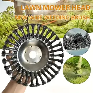 Durable Steel Wire Rotating Weed Brush Blade, Garden Tool for Moss Removal & Lawn Care, Essential Gardening Accessory for Efficient Weeding