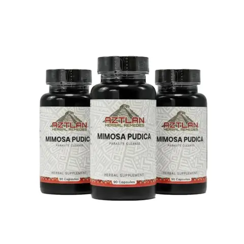 60 Days Mimosa Capsules Parasite Cleanse (3 Bottles) – Natural Intestinal & Digestive Support Aztlan Herbal Remedies Herbal Supplement